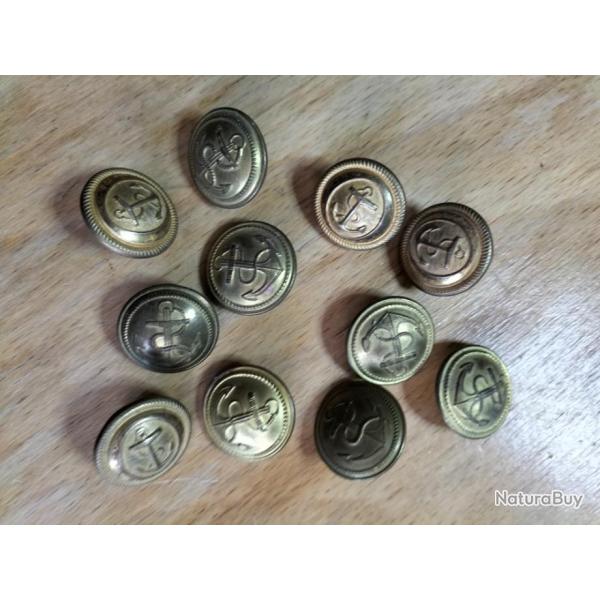 Lot boutons uniforme marine fran�aise