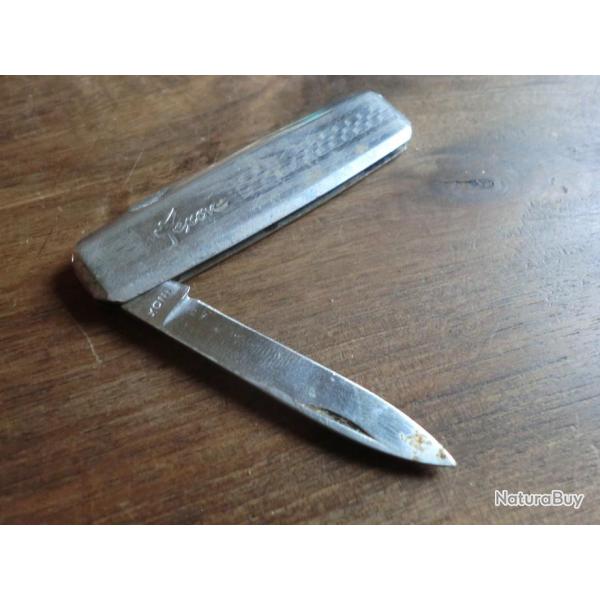 petit couteau de poche deux lames manche chrom  texon