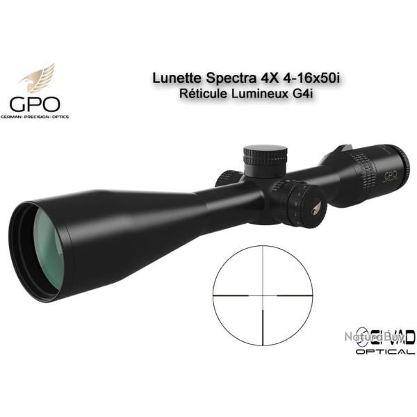 Lunette Chasse GPO SPECTRA 4X 4-16x50i  - R�ticule Lumineux G4i par Fibre Optique