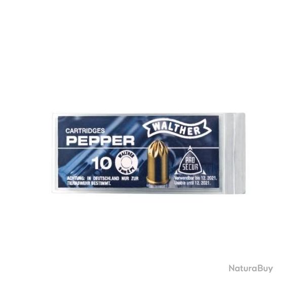 Cartouche 9 mm R au poivre Umarex Walther par 10