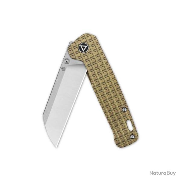 Couteau QSP Penguin Frag Bronze Titanium Lame Acier 154CM Manche Titane IKBS Clip QS130AFRG