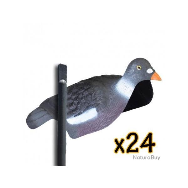 Pack de 24 coquilles pigeon plastique