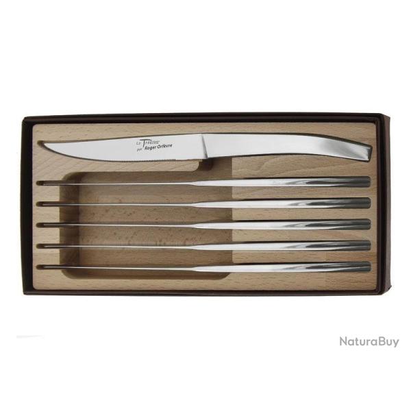 COFFRET 6 COUTEAUX LE THIERS INOX BRILLANT