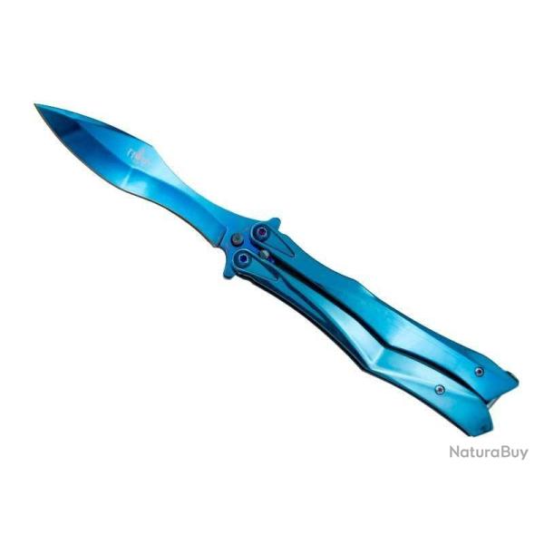 COUTEAU PAPILLON THIRD 13,5CM TOUT INOX BLEU