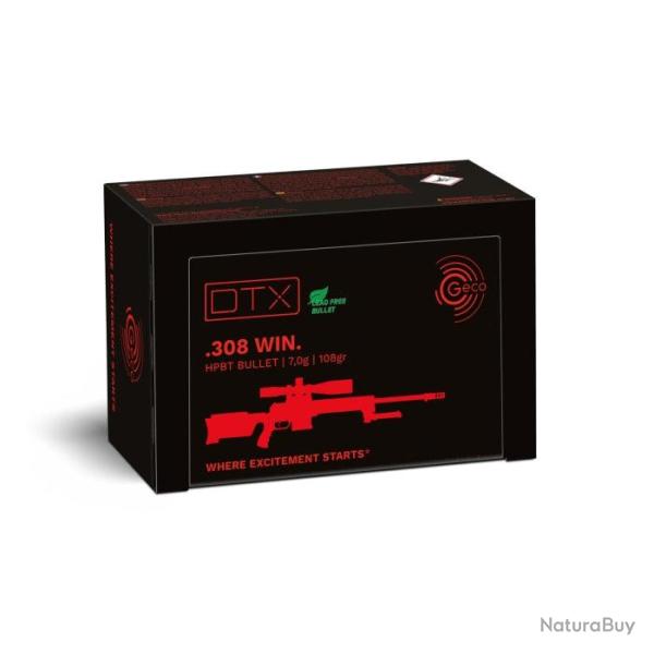 Balles Geco DTX sans plombs - Cal. 308 Win - 108 gr / 7 g / Par 1