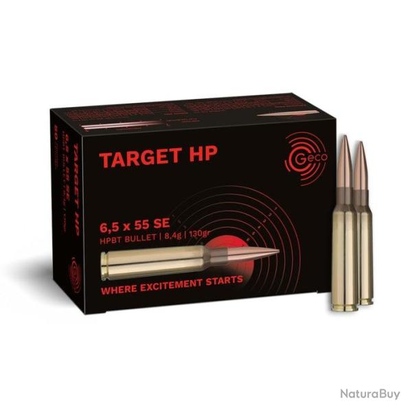 Balles Geco Target HP - Cal. 6.5x55 SE - 130 gr / 8.4 g / Par 1