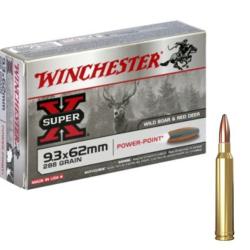 MUNITIONS WINCHESTER CALIBRE 9.3x62 POWER POINT 286gr - 18.5g x20