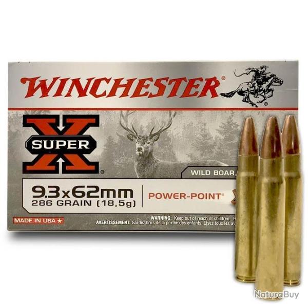 Munitions WINCHESTER calibre 9.3x62 Power Point 286gr - 18.5g x20
