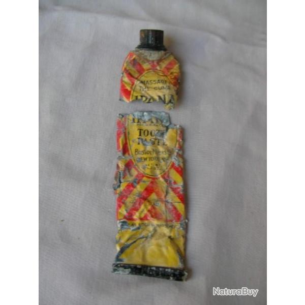 WW2 US TUBE DE DENTIFRICE VIDE  AM�RICAIN " IPANA " DE TERRAIN RARE 1940's