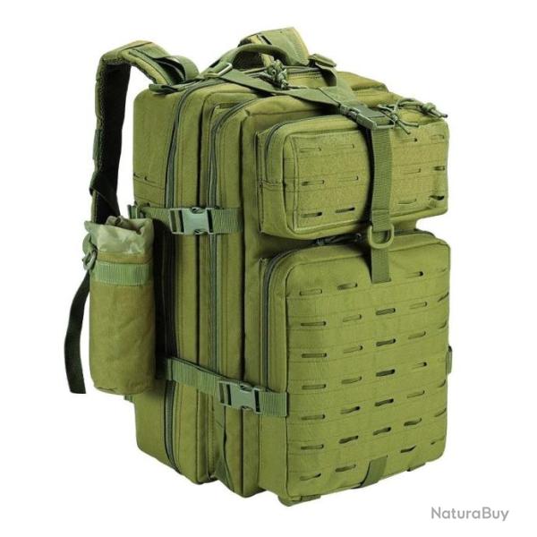 Sac � Dos Militaire Tactique 45L Vert Porte-bouteille Chasse P�che Randonn�e Camping Escalade