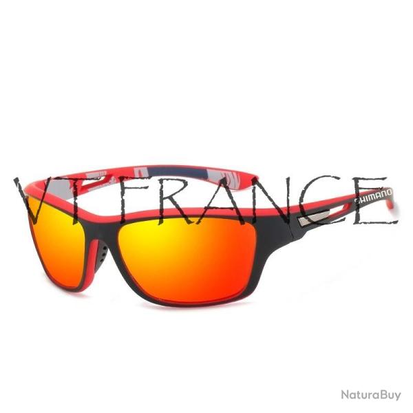 Lunettes de Soleil Polarisee SHIMANO, Couleur: Rouge