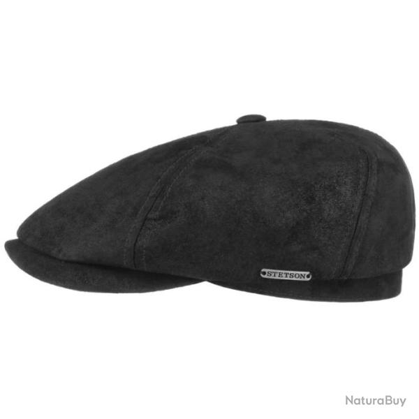 Casquette Panel Goat Pigskin vintage noir Stetson