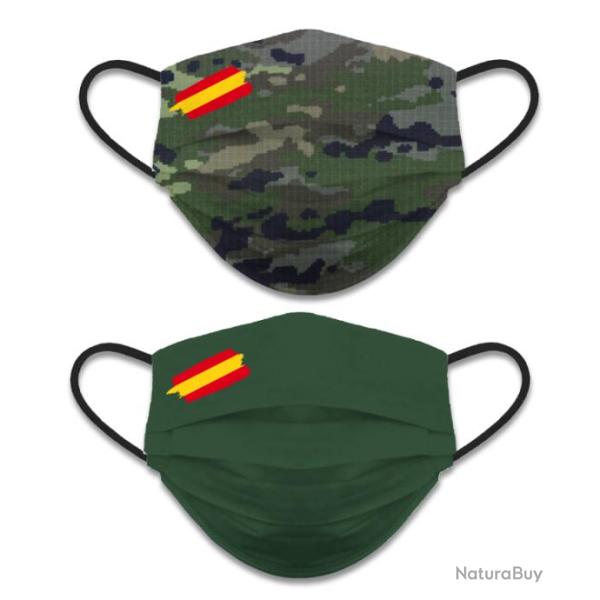 MASQUE REUTILISABLE ET REVERSIBLE CAMO/VERT