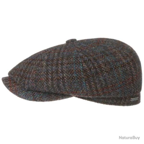 Casquette Hatteras Harris Tweed III bleu mouchet� Stetson