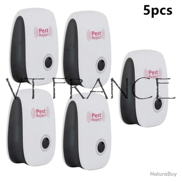 Prise Ultrasons Anti Moustique Insecte Araignee Rat, Conditionnement: 5pcs
