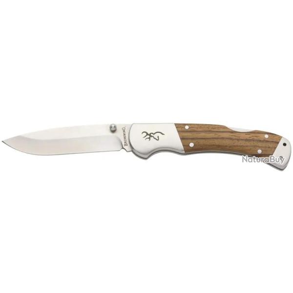 Couteau Browning Sage Creek Large Lame Acier 9Cr14MoV Manche Bois Lockback BR0533B