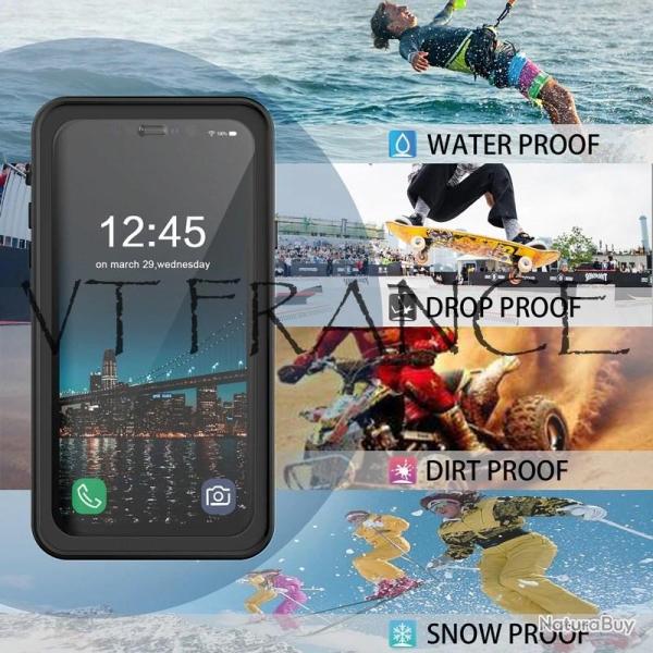 RedPepper Coque Etanche Anti Choc pour iPhone, Couleur: Noir, Smartphone: iPhone 14 Pro