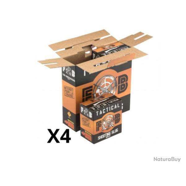 Lot de 4 bo�tes de 25 cartouches Fob Slug Tactical - cal 12/67