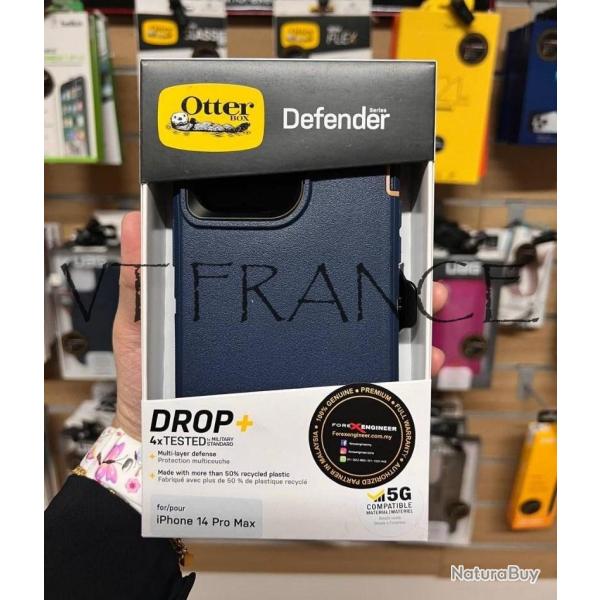 Coque AntiChoc OTTERBOX Defender pour iPhone, Couleur: Noir, Smartphone: iPhone 14 Pro Max