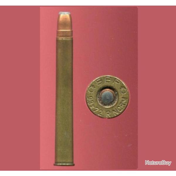 9.3 x 72 R - marquage : S&B 9.3 x 72 R NORM - balle cuivre bout plomb plat