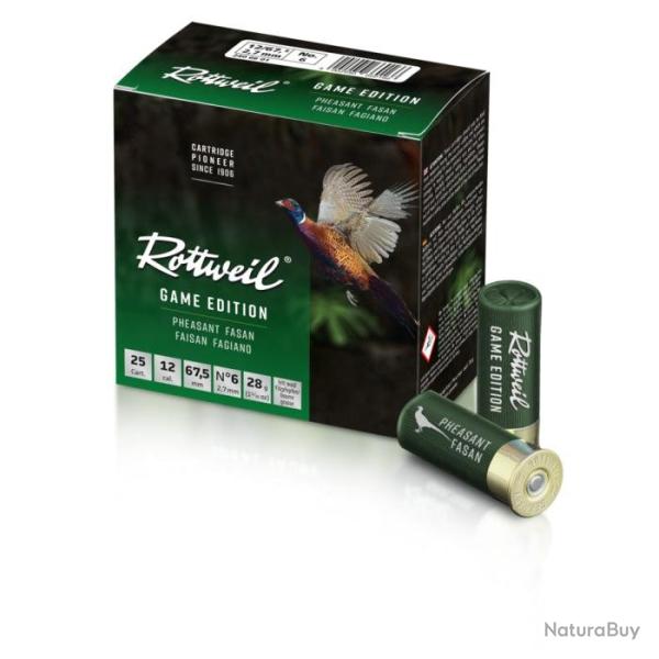 Cartouches Rottweil Game Edition Faisan N�6 Cal.12/70 - 28 g
