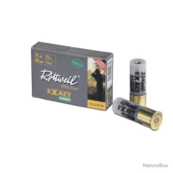 Cartouches  balle Rottweil Exact Green Magnum - 12/70