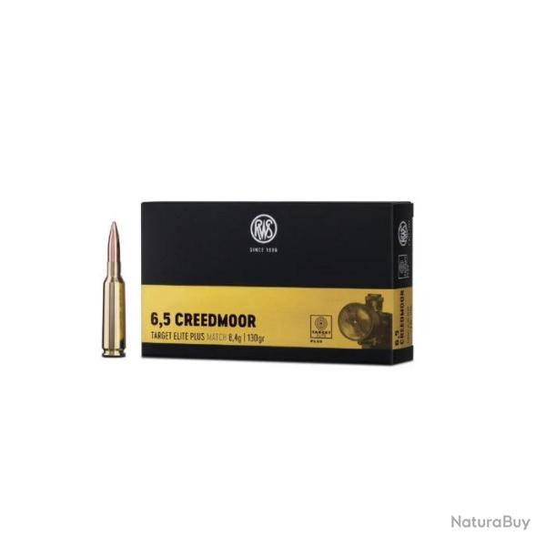 Cartouches RWS Target Elite Plus - Cal .6.5 Creedmoor - 8.4 g / 130 gr