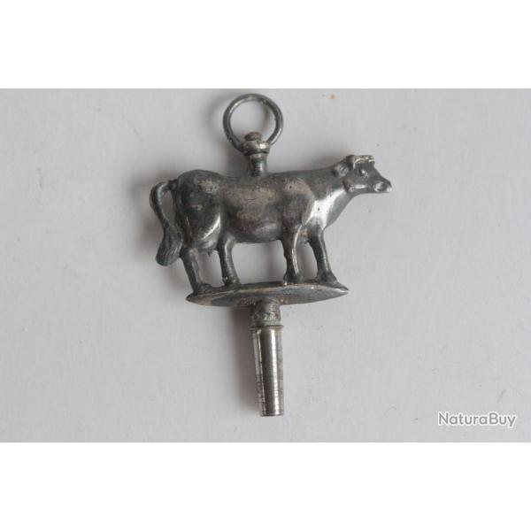 Cl� remontoir argent zoomorphe Vache Montre � gousset XVIIIe si�cle