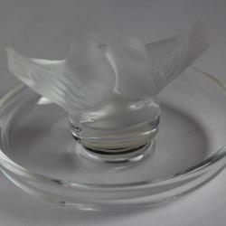 LALIQUE Baguier cristal Deux colombes Oiseaux