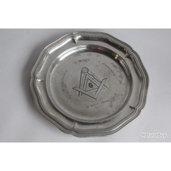 Assiette Franc-Ma�on �tain 1968
