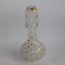 Flacon à parfum opaline émaillée or étoiles Charles X