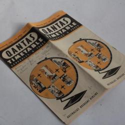 Brochure Qantas timetable Australia's airline 1957 Aviation