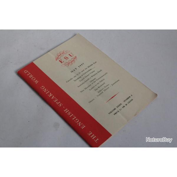 Brochure Engling-Speaking world Union Commonwealth ESU vol39 may 1957