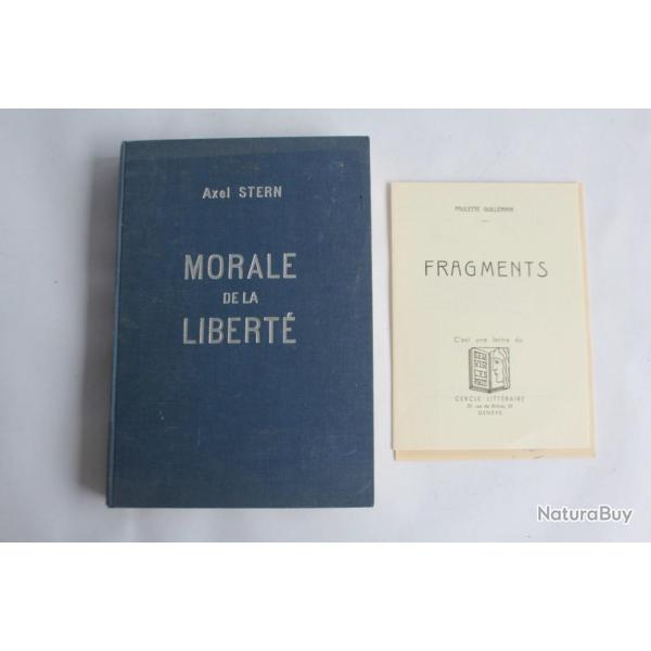 Morale de la libert� Axel Stern lettre d�dicac� Paulette Guillermin 1944