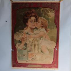 Affiche lithographié Pour une bécot Biscuit Olibet