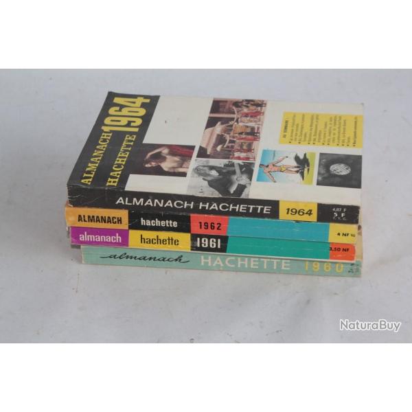 Lot 4 Almanach hachette 1960-1964