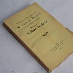 Réponse de M. Henry Bordeaux Georges Duhamel 1936