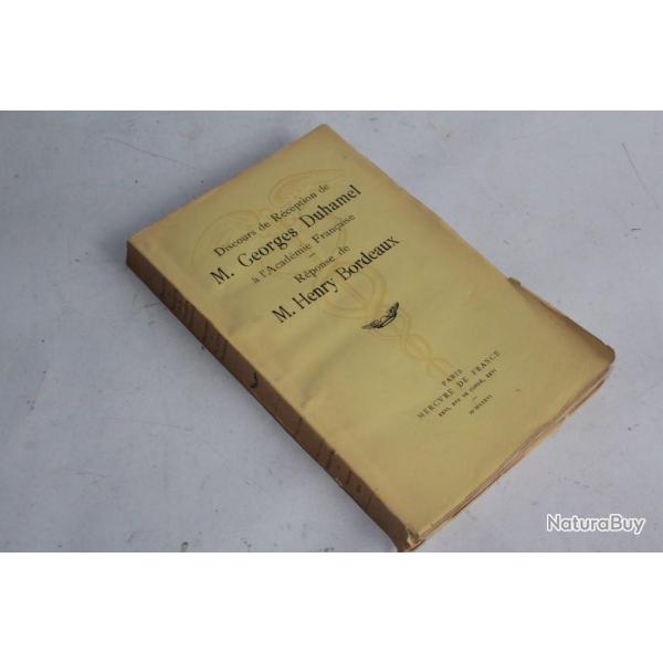 Rponse de M. Henry Bordeaux Georges Duhamel 1936