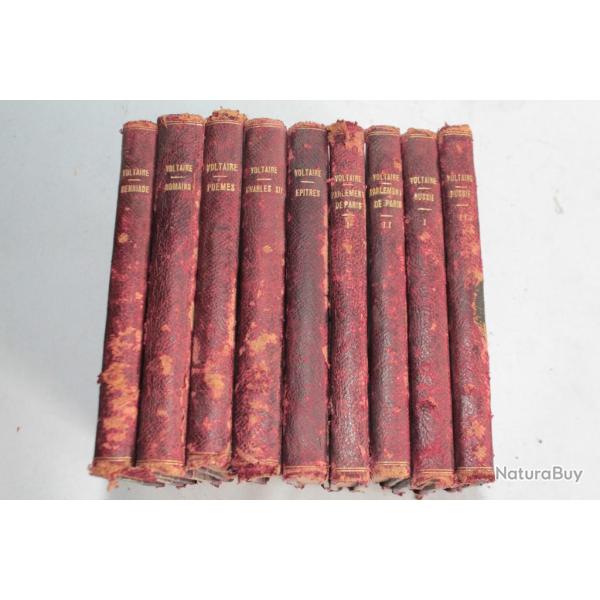Lot de 9 volumes de Voltaire 1830-1840