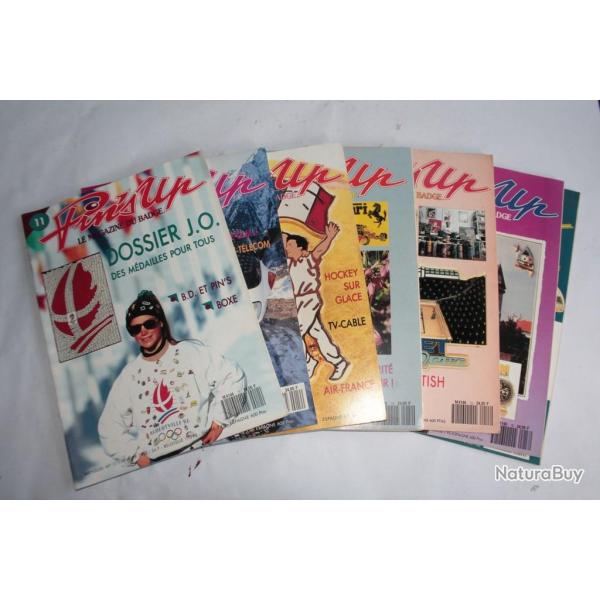 Lot 7 magazines pin's-up le magazine du badge 1992
