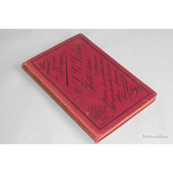 Catalogue pompes A. L. G. Dehne Halle-Sur-Saale Allemagne 1899