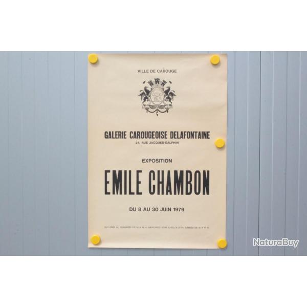 Affiche exposition �mile CHAMBON Galerie carougeoise Delafontaine 1979