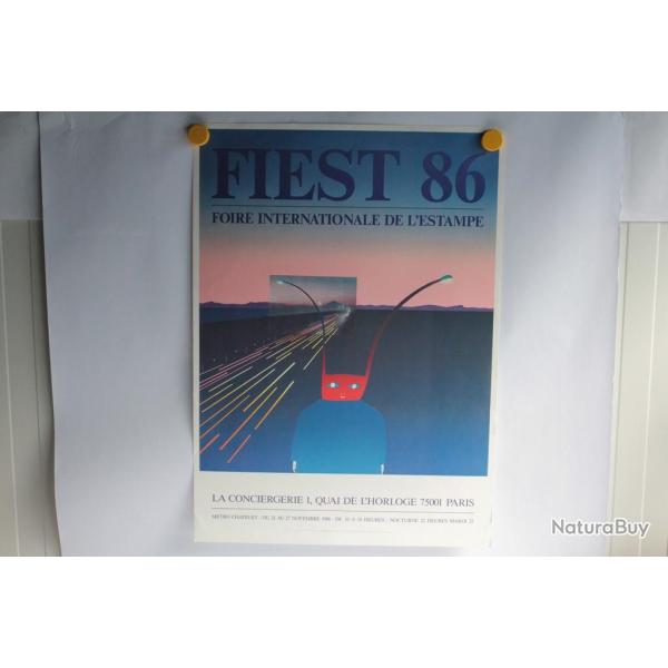 Affiche exposition Jean Michel FOLON Fiest 1986 Foire Estampe
