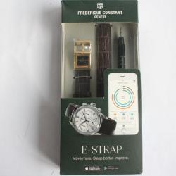 FREDERIQUE CONSTANT Bracelet connect&eacute; e-Strap cuir marron fonc&eacute; 22 mm