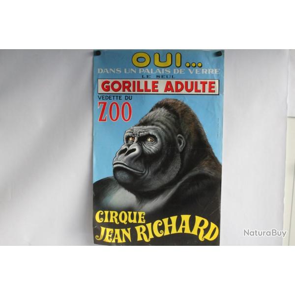 Affiche Cirque Jean Richard Gorille vedette du zoo
