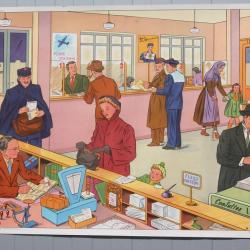 Affiche scolaire Poste Un jour de neige Rossignol