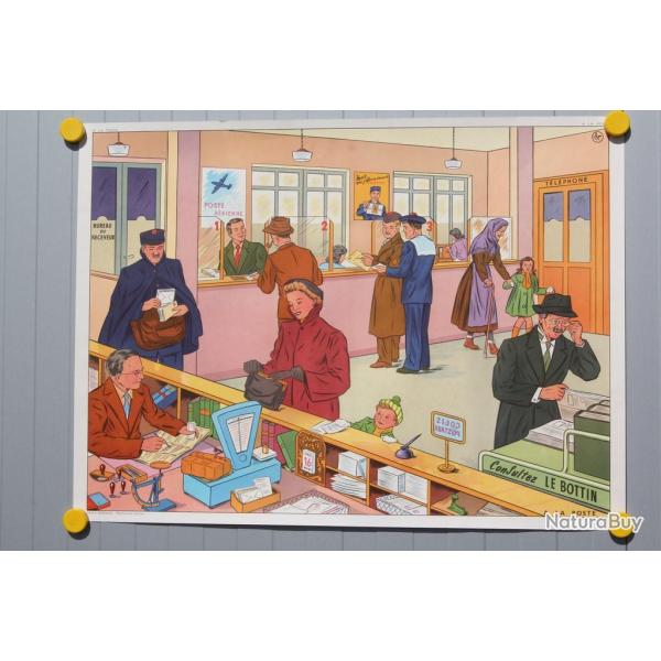 Affiche scolaire Poste Un jour de neige Rossignol