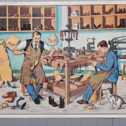 Affiche scolaire Le cordonnier et Le coiffeur La Maison des instituteurs
