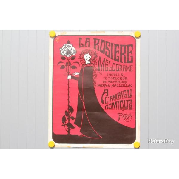 Affiche La rosi�re m�lodrame Th��tre Ambigu comique Paris 1967