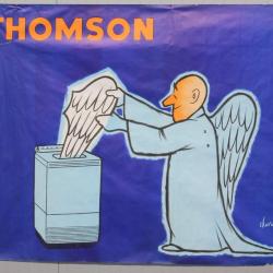 Affiche publicitaire lithographiée THOMSON Machine à laver Chaval